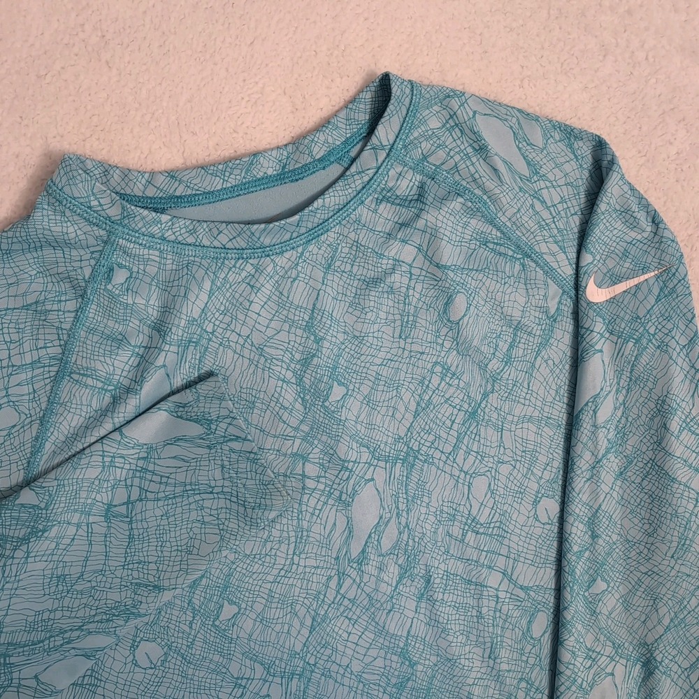 Nike Pro Women's XL Blue Thumbhole Long Sleeve Spandex Compression Storm Fit